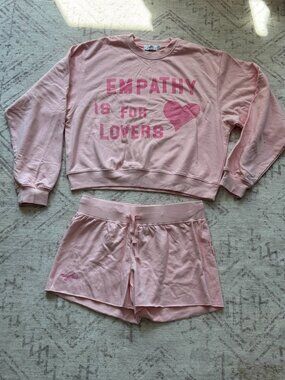 The Mayfair Group Empathy is for Lovers Pink loungewear set